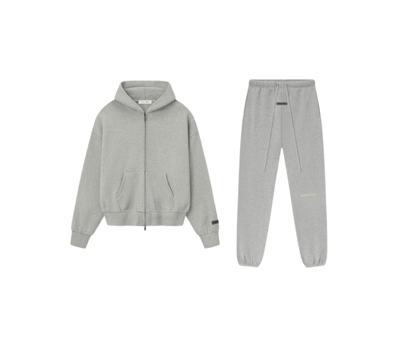 SET - Essentials Zip-Up Hoodie and Sweatpants (Concrete Grey)