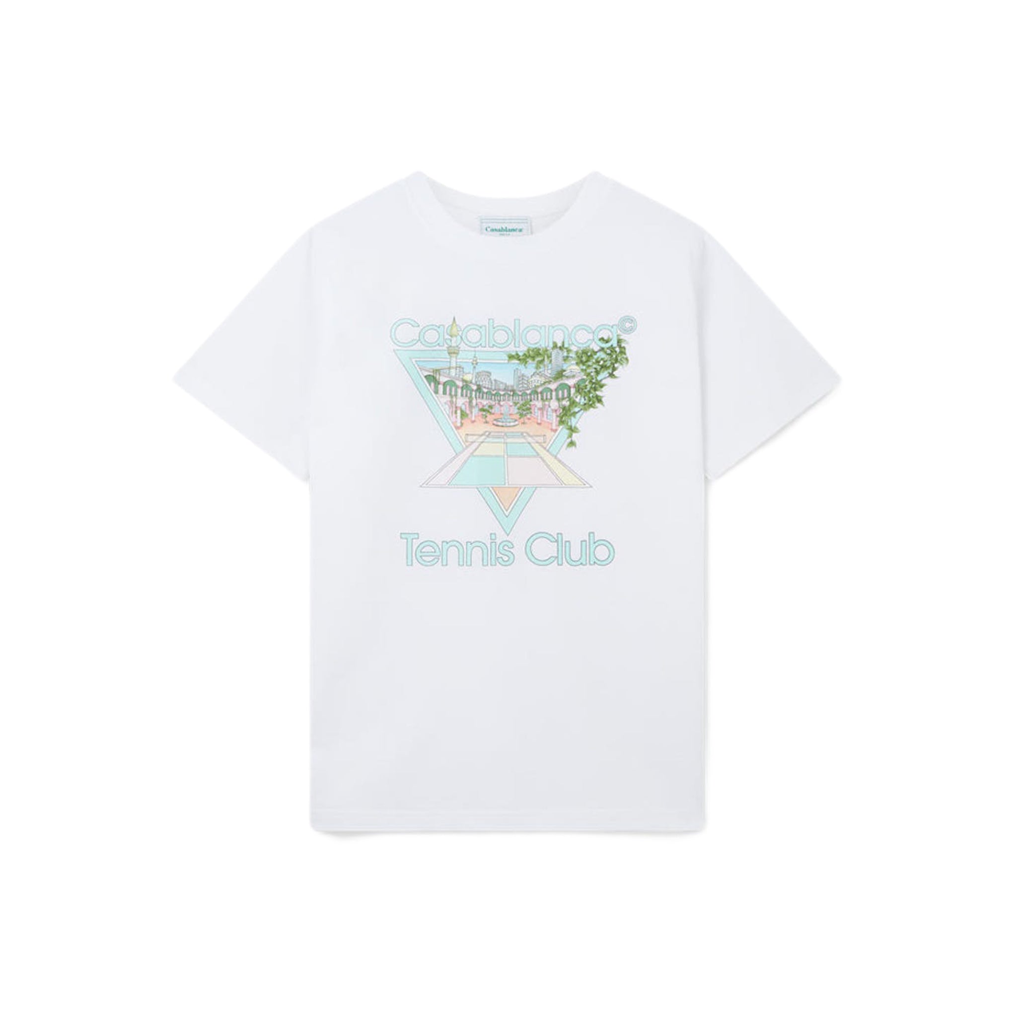 Casablanca Tennis Club T-Shirt (White with Teal)