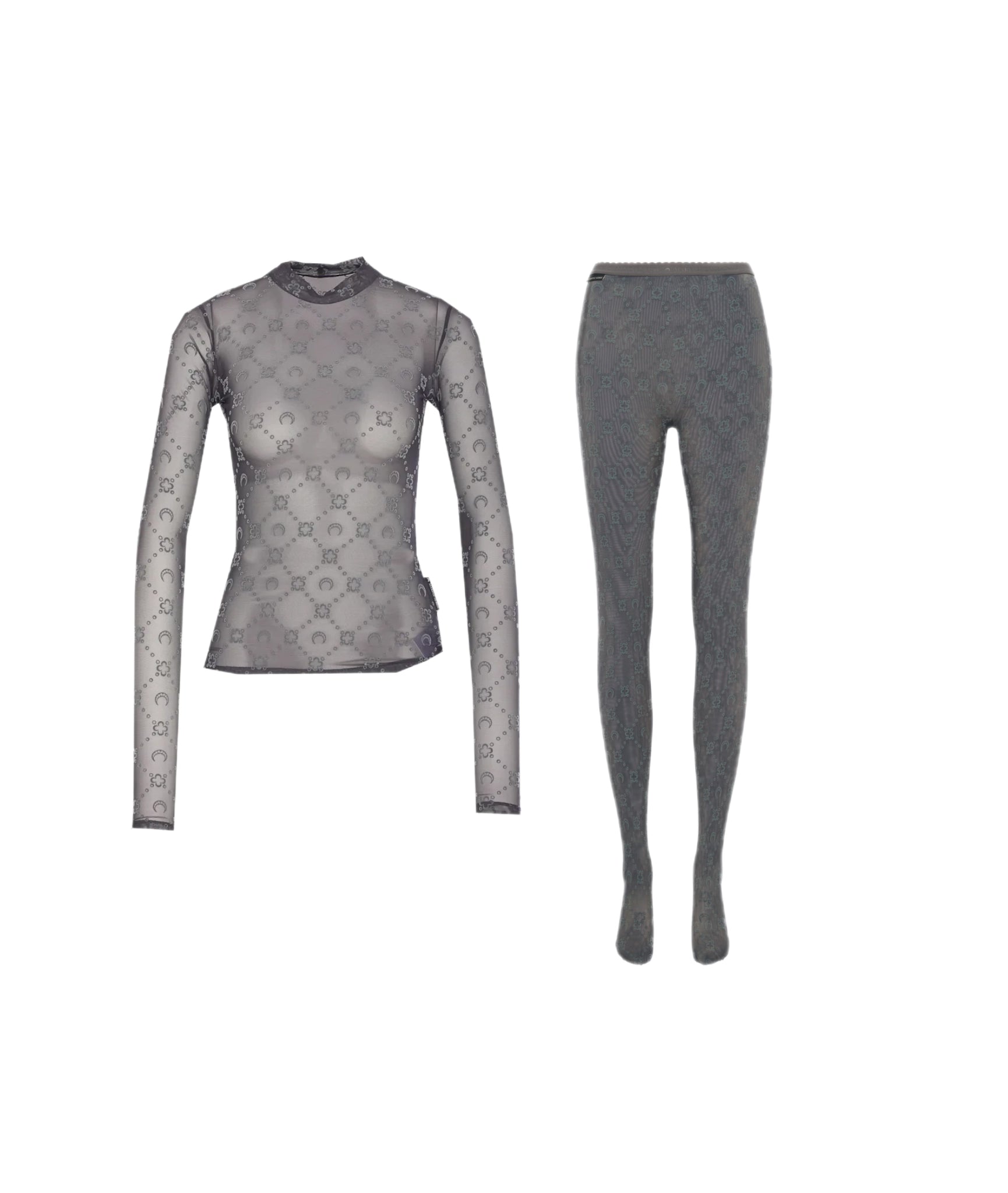 SET - Marine Serre Long Sleeve Top and Leggings (Grey)