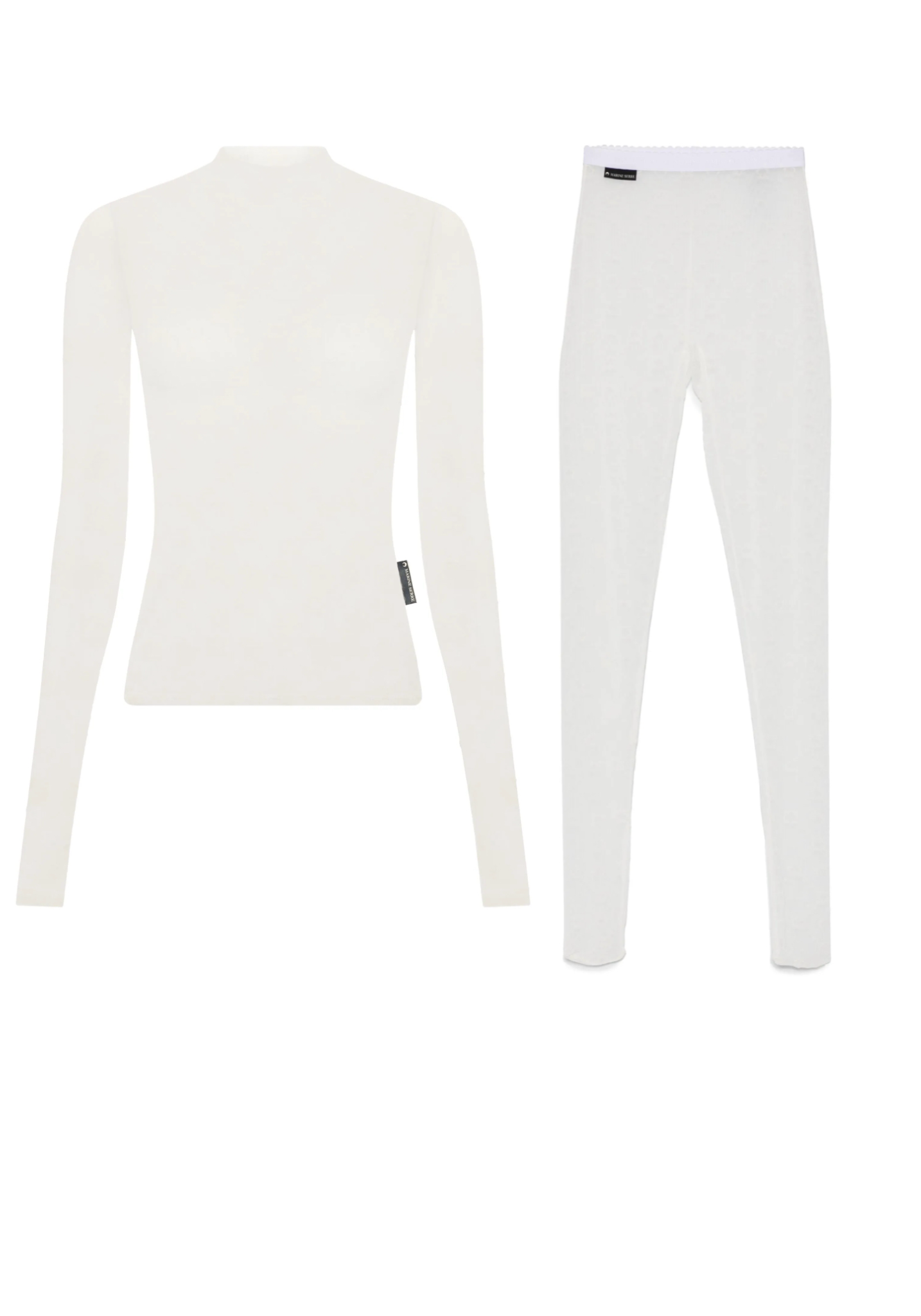 SET - Marine Serre Long Sleeve Mesh Top and Leggings (White)