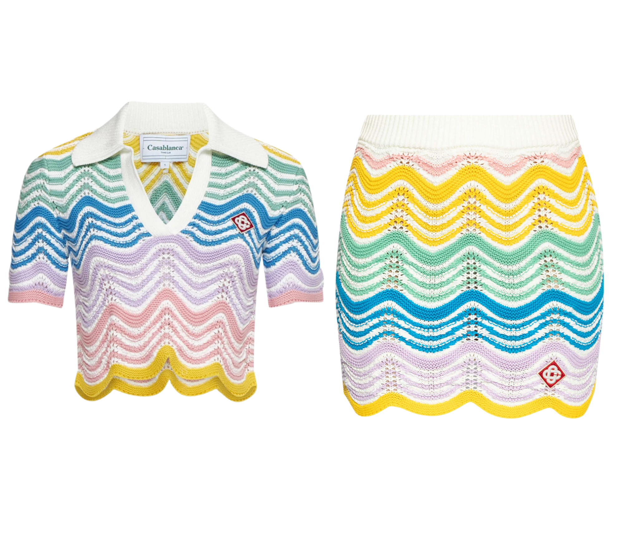 SET - Casablanca Knit Top and Skirt (Multi-Colour)