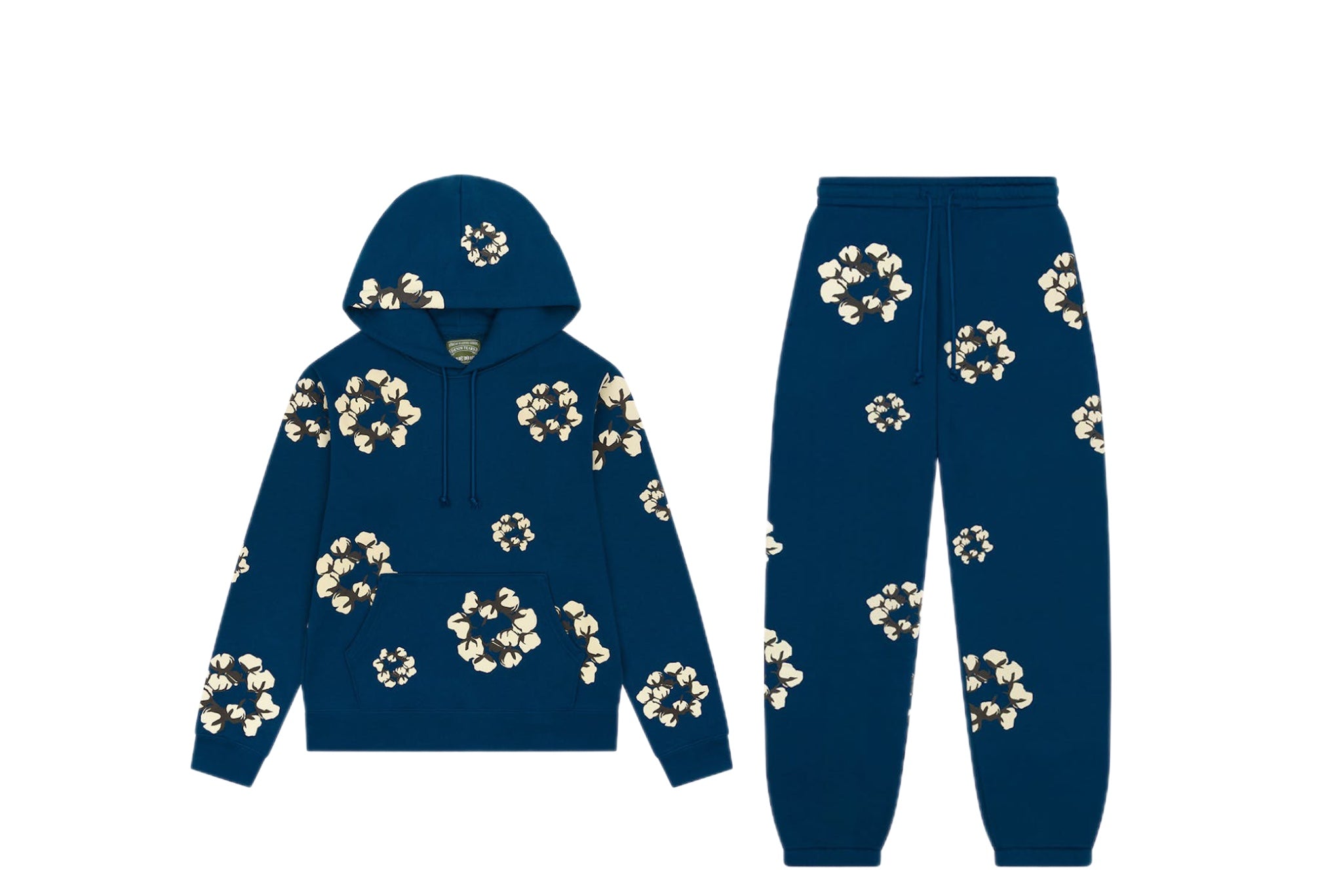SET - Denim Tears Cotton Wreath Hoodie and Sweatpants (Navy)
