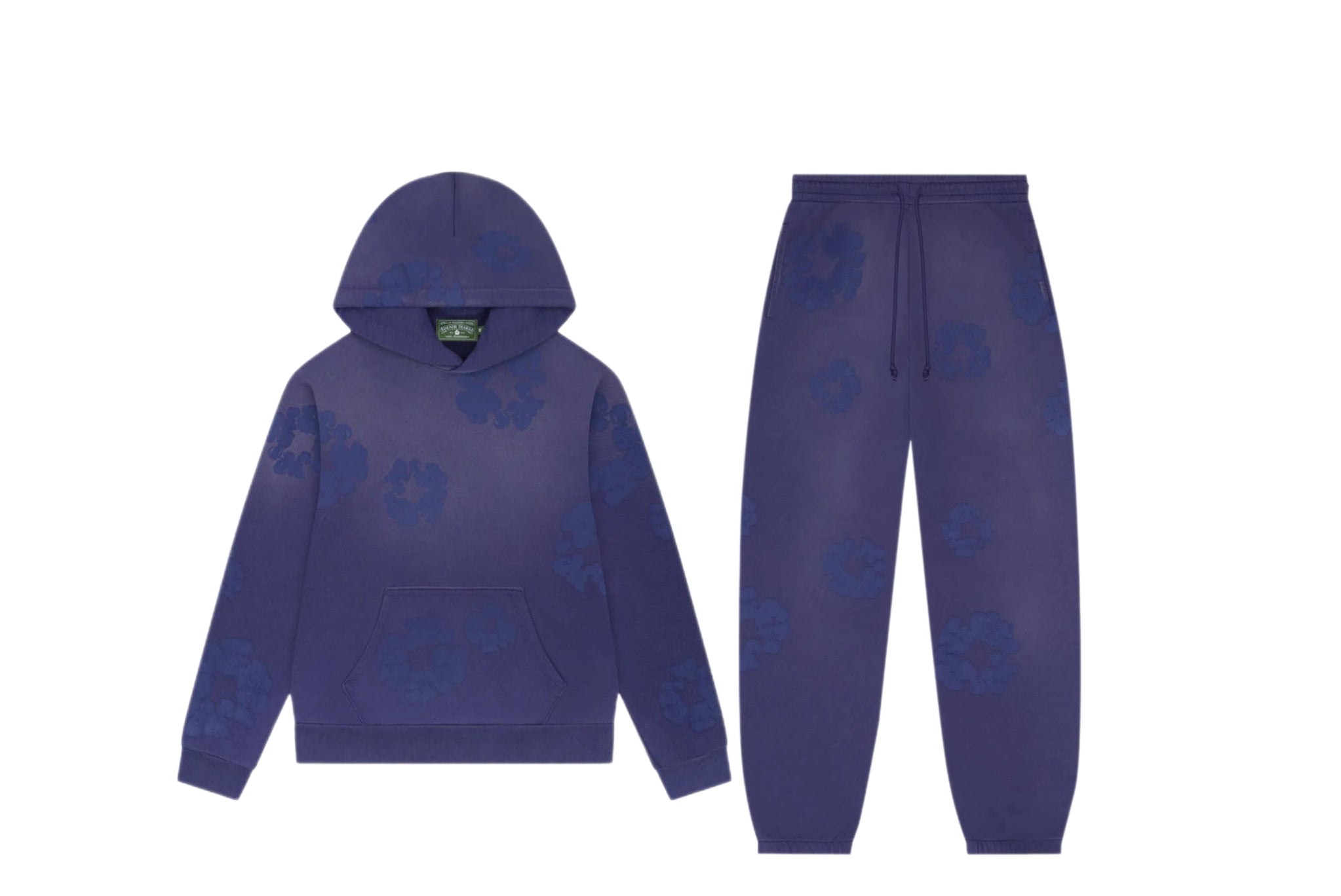SET - Denim Tears Cotton Wreath Hoodie and Sweatpants (Monotone Purple)