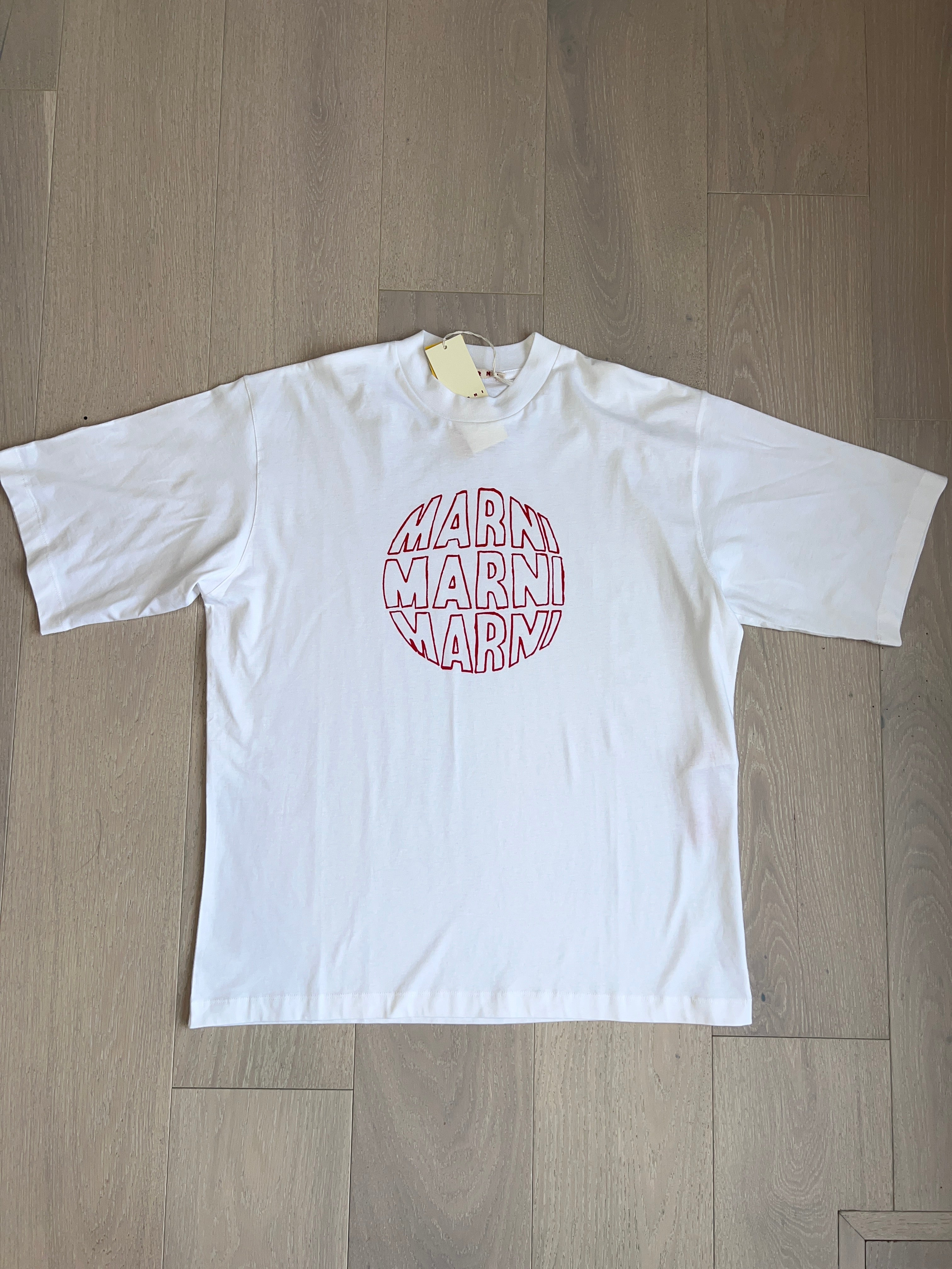 Marni Circle Logo T-shirt (White/Red)