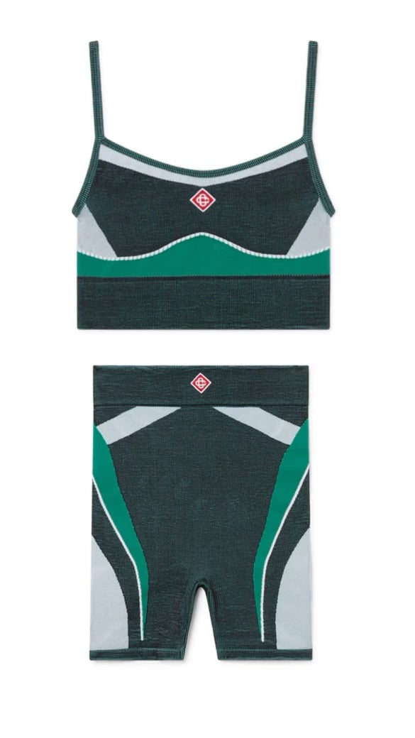 SET - Casablanca Casa Sports Bra and Shorts (Green)