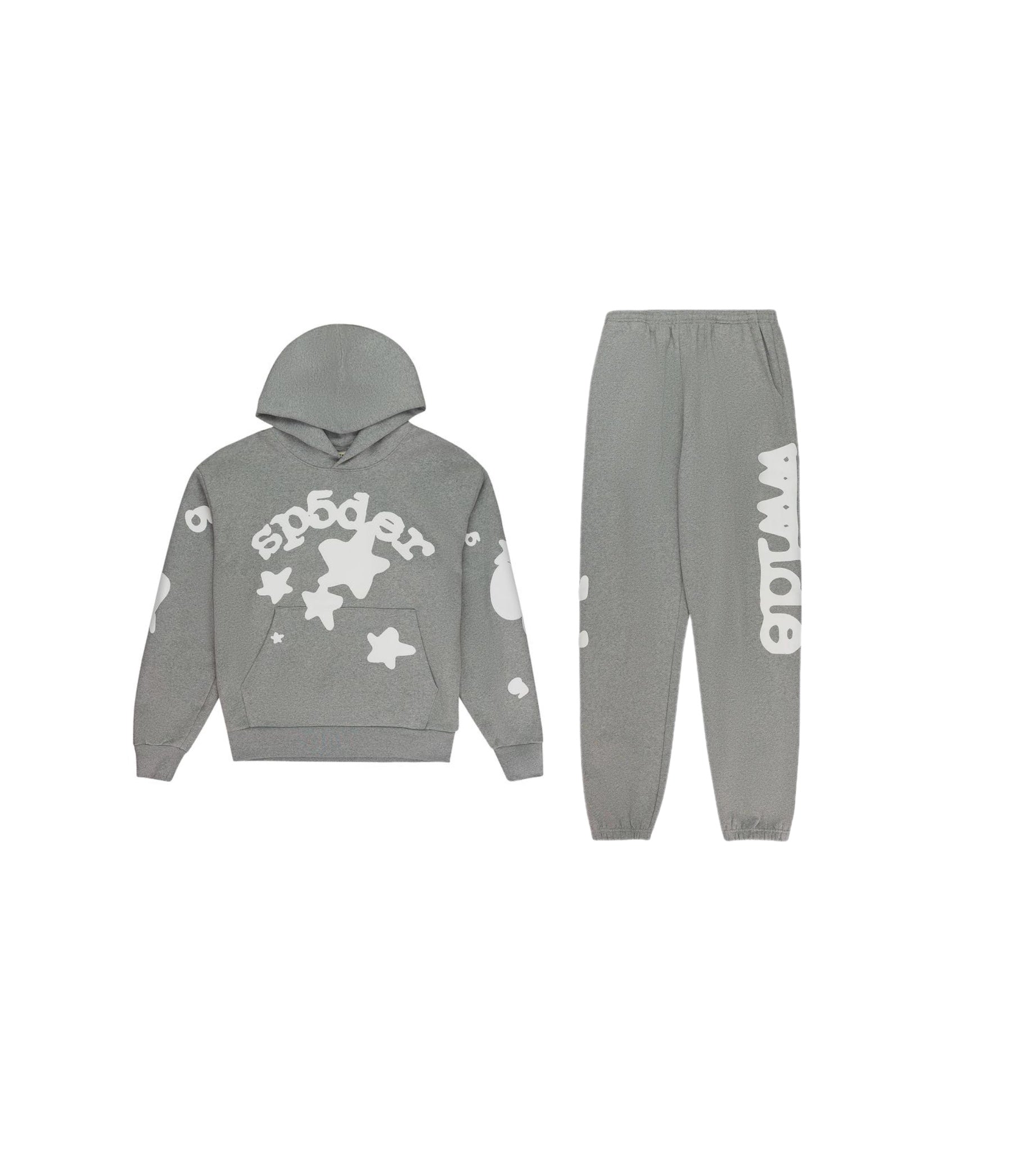 SET - Sp5der Hoodie and Sweatpants (Grey)
