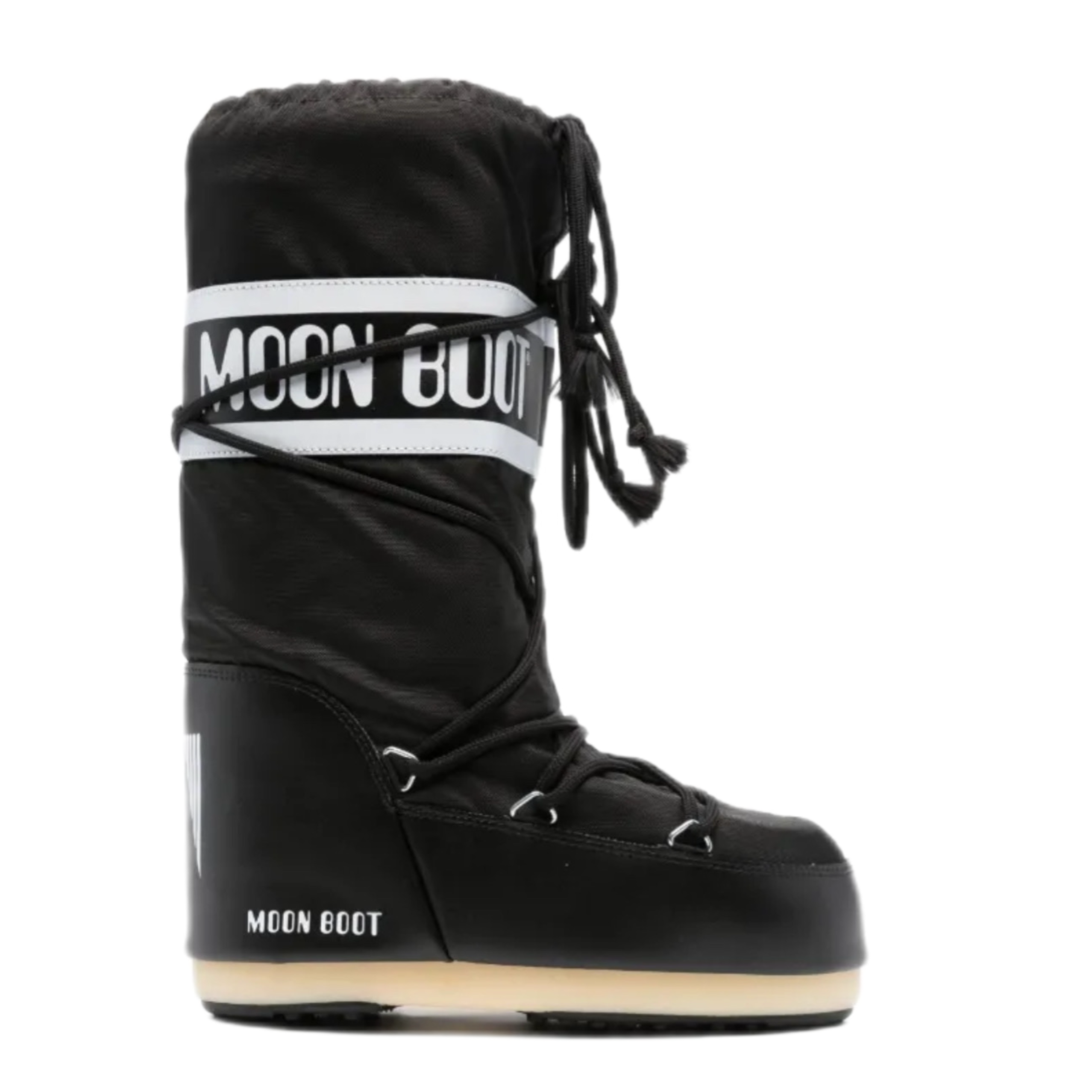 Moon Boot Icon Black Nylon Boots (Black/White)