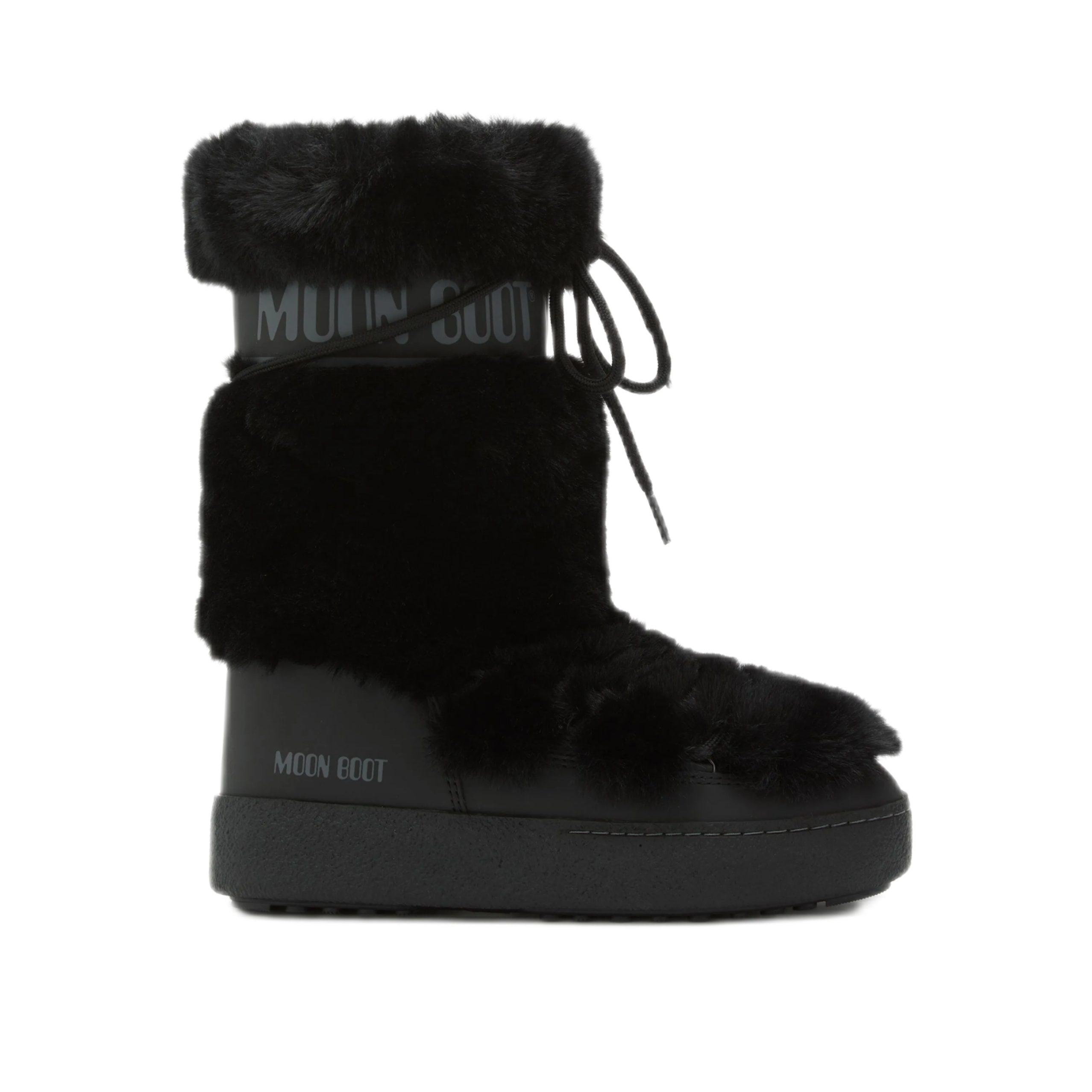 Moon Boot LTRACK BLACK FAUX-FUR HIGH BOOTS (Black/Black)