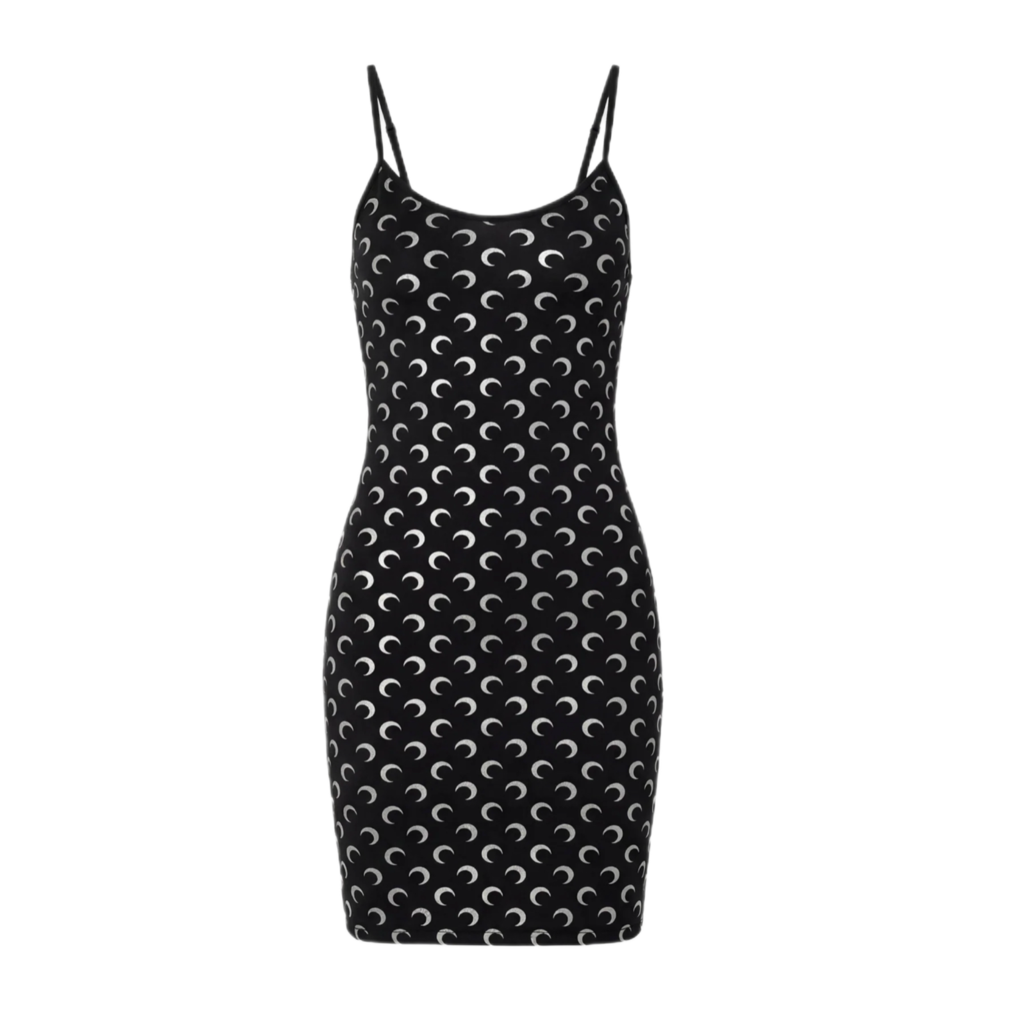 MARINE SERRE DRESS - BLACK/SILVER METALLIC