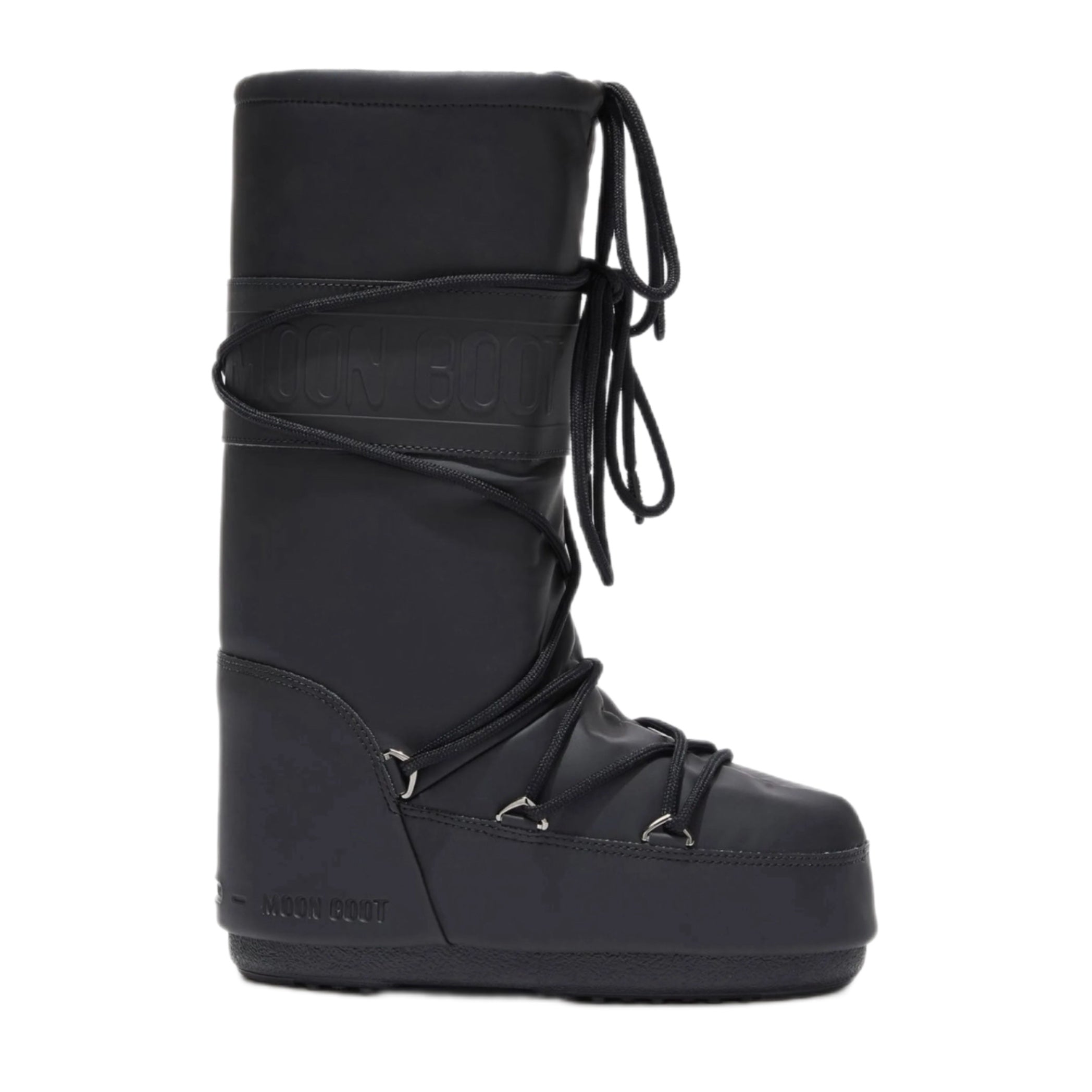 Moon Boot Icon Black Rubber Boots (Black/Black)