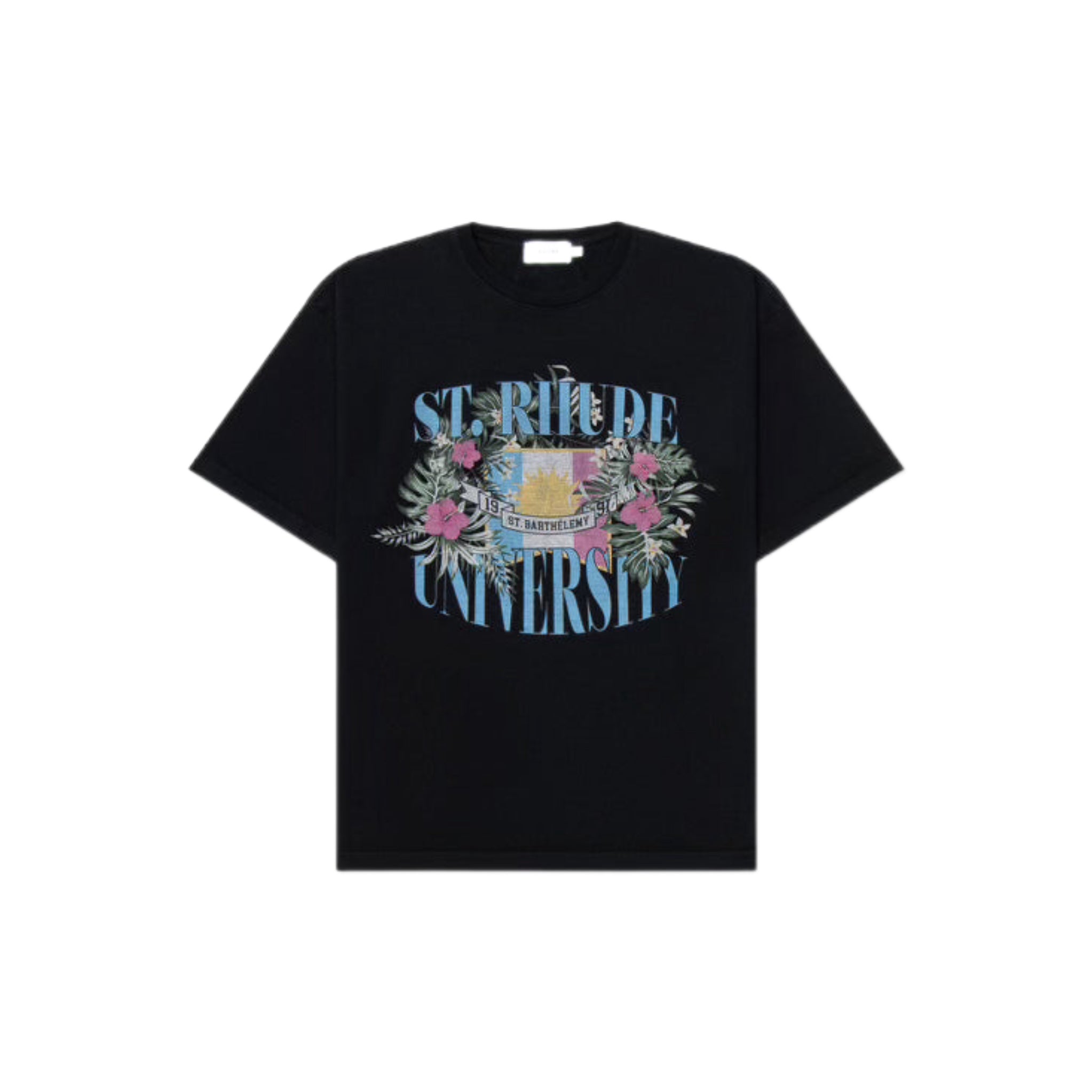 RHUDE "ST RHUDE UNIVERSITY" TSHIRT - BLACK