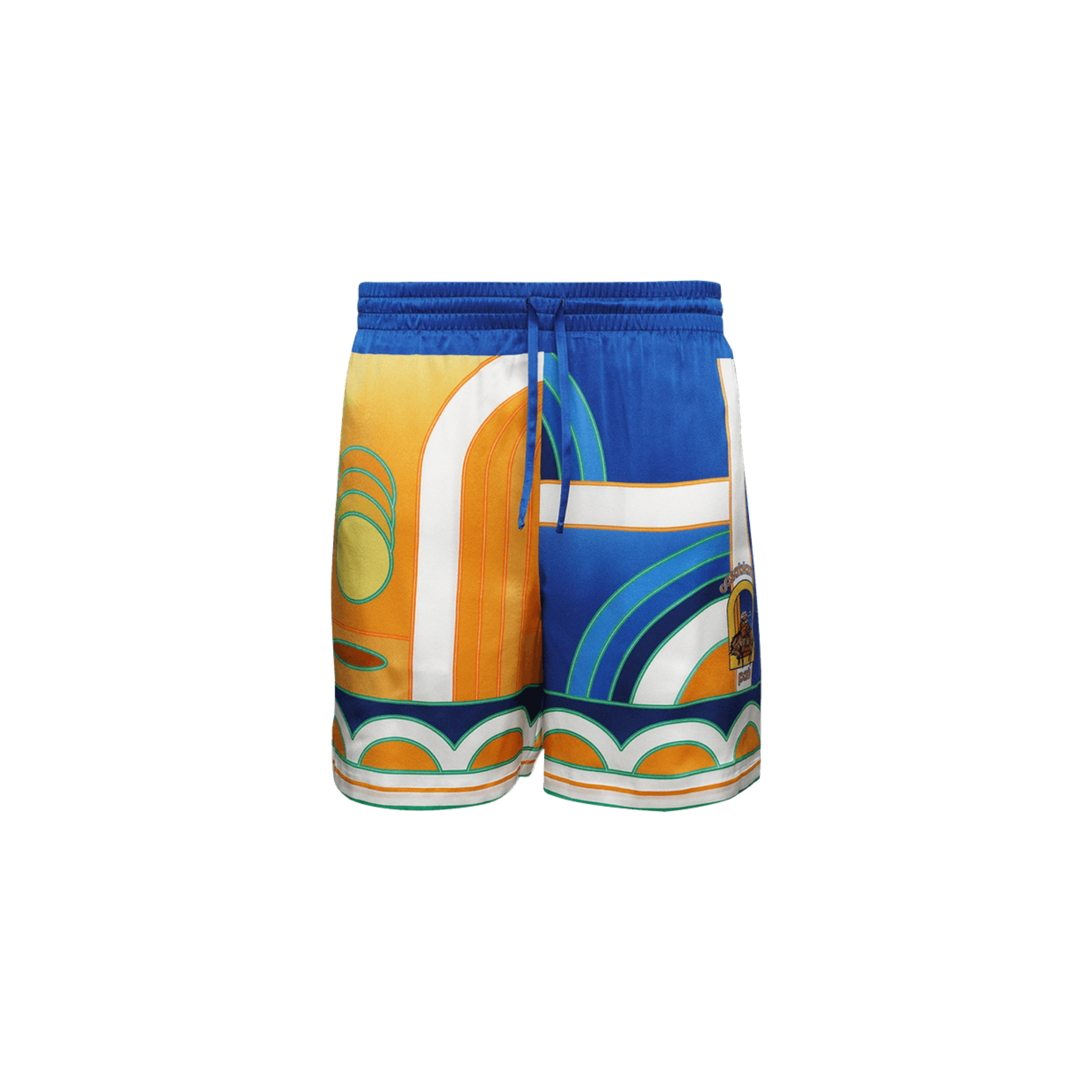 Casablanca Silk Shorts (Blue/Orange)