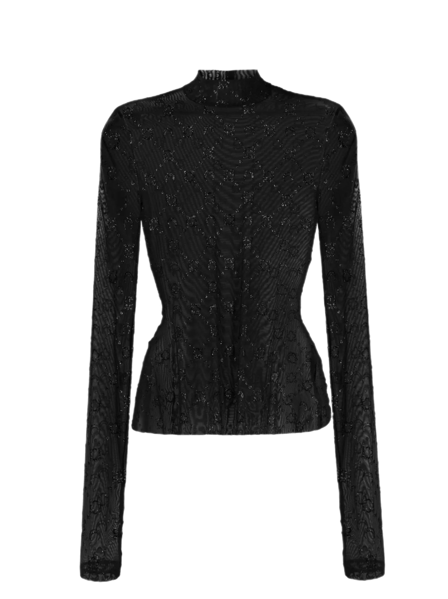 Marine Serre Long Sleeve Top (Black)