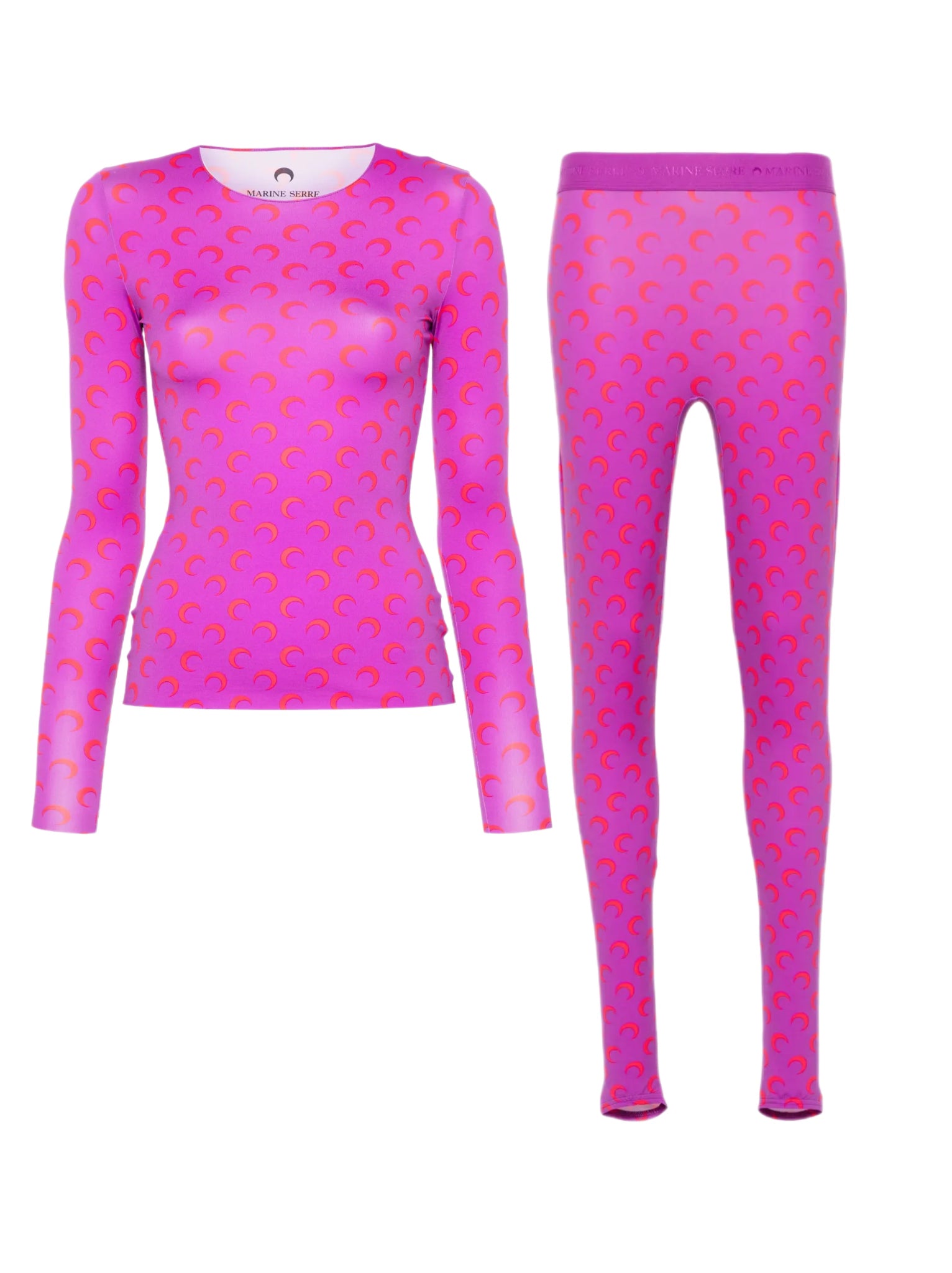 SET - Marine Serre Long Sleeve Top and Leggings (Pink)